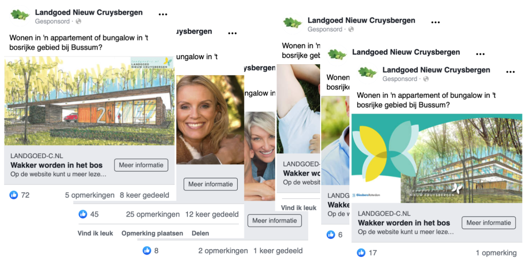 Voorbeelden Facebook advertenties - Business case Giesbers Rotterdam - Ministerie van Online