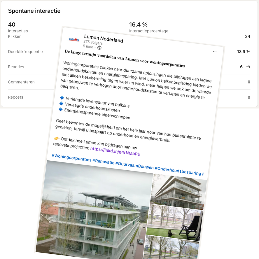 Lumon Nederland en Ministerie van Online - Organische interactie resultaten 1